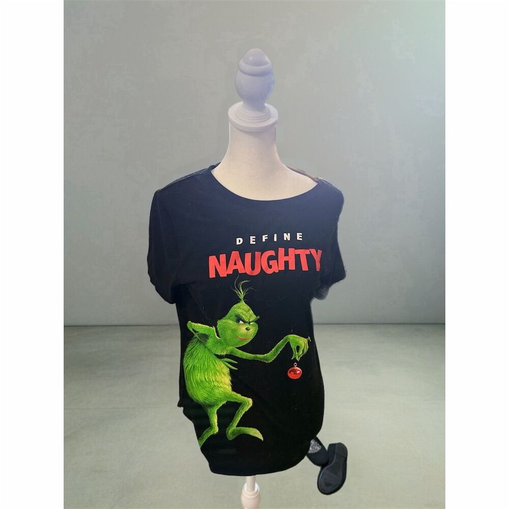 Dr. Seuss The Grinch "Define Naughty" Women’s Graphic Tee Black Size M
